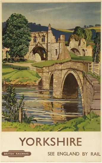 Appraisal: MARSTON FredaYORKSHIRE Kirkham Abbey British Railways lithograph in colours c