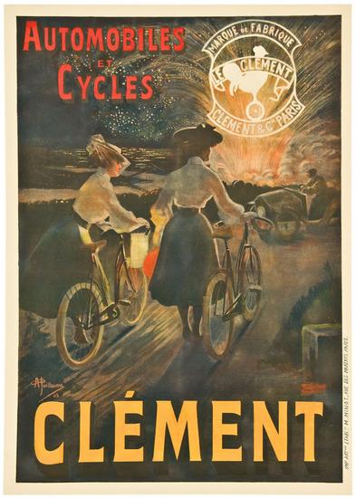 Appraisal: GUILLAUME Albert - AUTOMOBILES ET CYCLES CLEMENT lithograph in colors