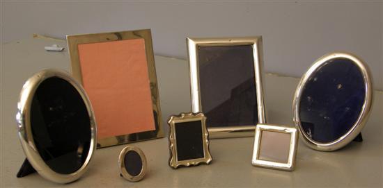 Appraisal: Seven silver photograph frames various dates and marks sizes by