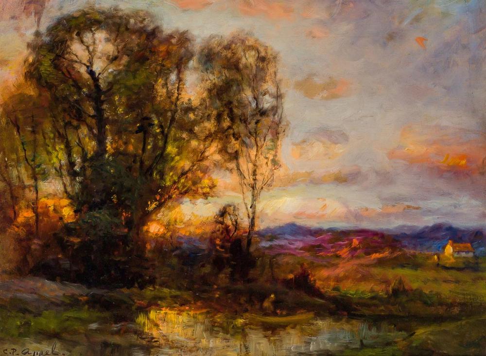 Appraisal: CHARLES P APPEL American - Landscape at Dusk oil on