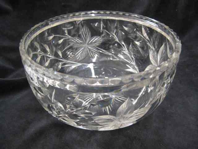 Appraisal: Hawkes Cut Glass Bowl floral '' signed excellent