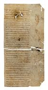 Appraisal: MANUSCRIPT LEAVES Vellum fragment with lines in Latin from Kings