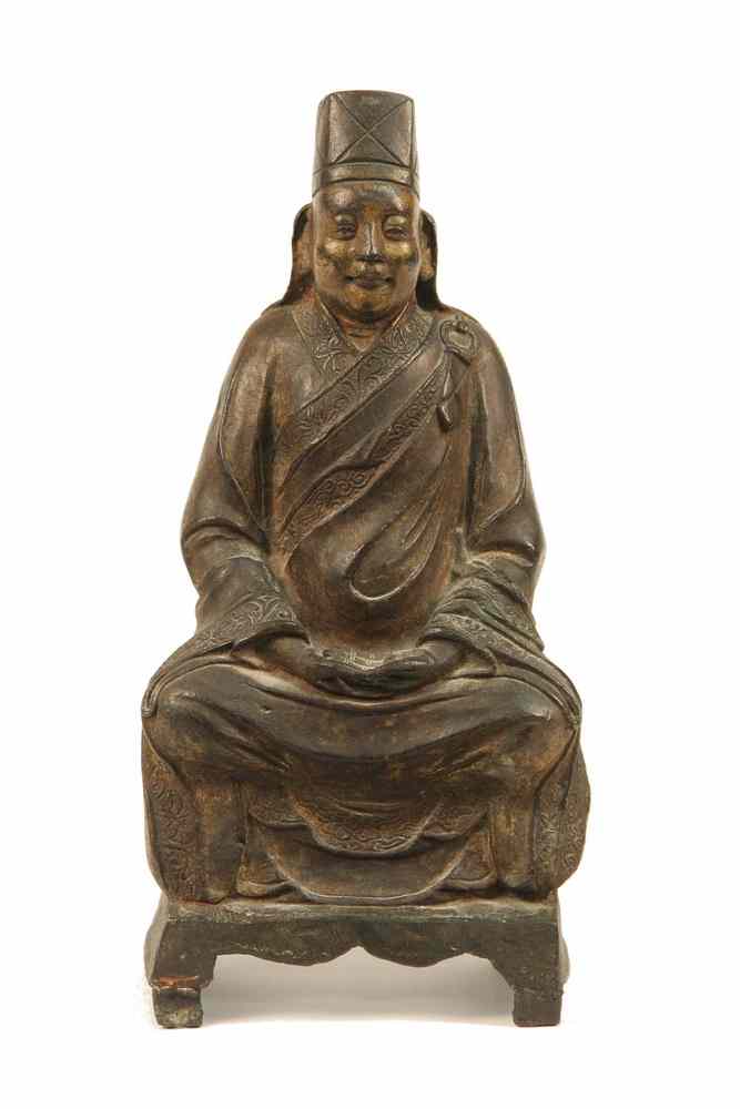 Appraisal: CHINESE BRONZE ALTAR FIGURE - th c Daoist Priest Devotional