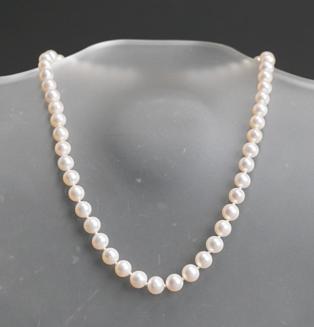 Appraisal: -Karat Yellow-Gold and Pearl Necklace Pearls measuring approx mm L