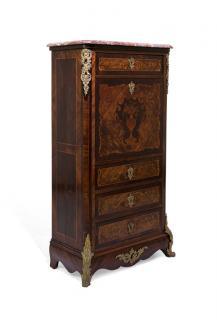 Appraisal: A TH CENTURY LOUIS XV STYLE KINGWOOD AND MARQUETRY MARBLE