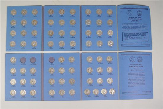 Appraisal: Two Whitman Folders Containing Silver Washington Quarters Dates range -