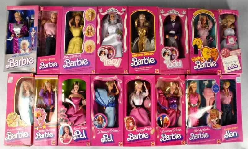 Appraisal: s s Pink Box Barbie Dolls Description NRFB dolls including