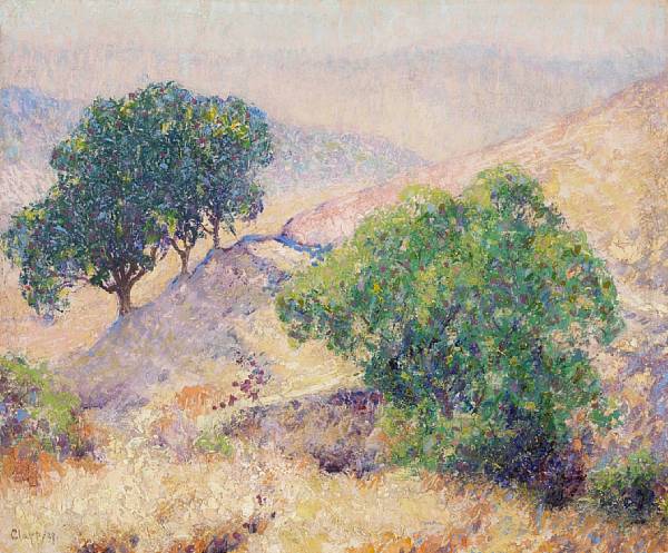 Appraisal: William Clapp - Golden Hills and Trees in Spring signed