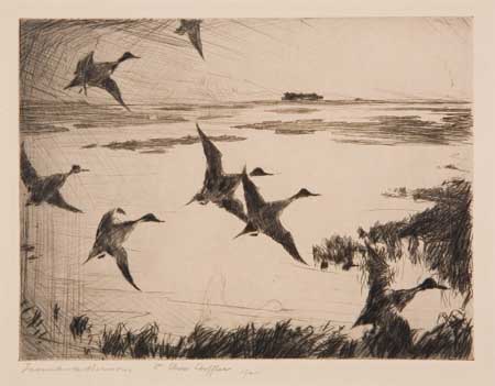 Appraisal: FRANK W BENSON Over Sunk Marsh Drypoint x mm x