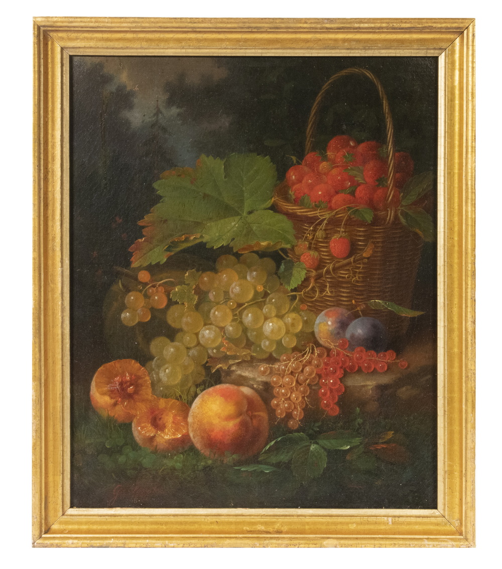 Appraisal: GEORGE FORSTER NY GERMANY - Still Life with Peaches Grapes