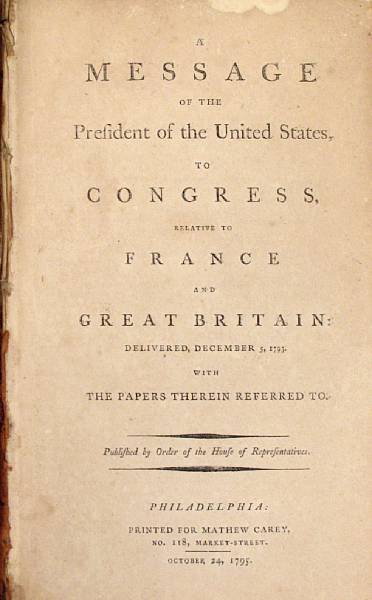 Appraisal: Americana The Genet Affair Jefferson Thomas Papers Relative to Great