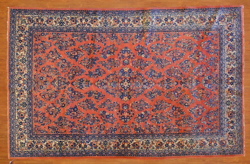 Appraisal: Sarouk Rug Persia x hand-woven second half- th century