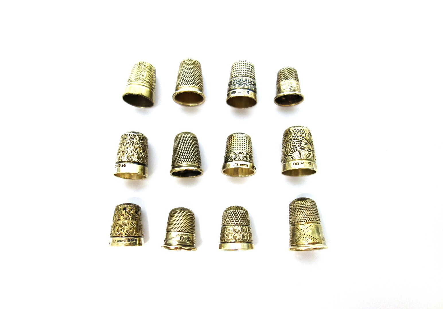 Appraisal: A silver thimble Birmingham six further silver thimbles and five