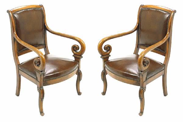 Appraisal: A pair of Neoclassical style armchairs height in width in