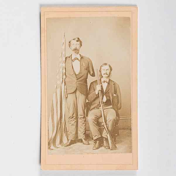 Appraisal: Civil War CDV of Two Amputees One Armed and One-Armed