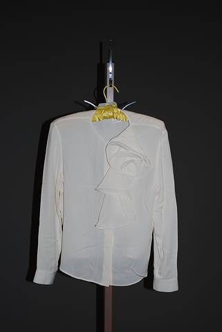 Appraisal: Giorgio Armani ivory silk long sleeve blouse jewel neck with