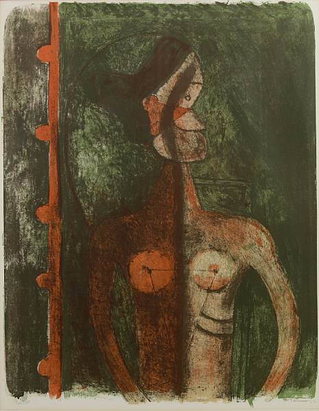 Appraisal: Rufino Tamayo Mexican - Torso of a Young Woman P