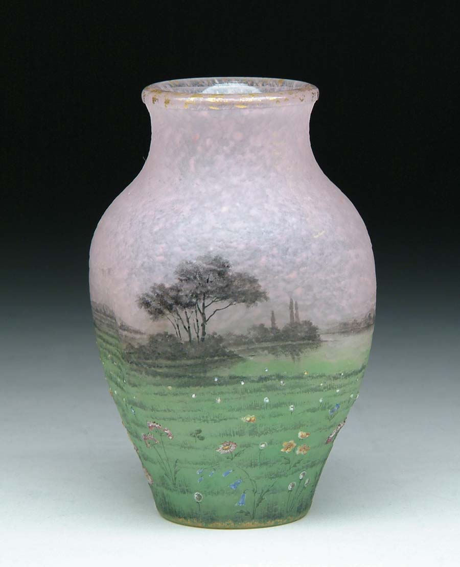 Appraisal: DAUM NANCY PRAIRIE VASE Very rare Daum prairie vase has