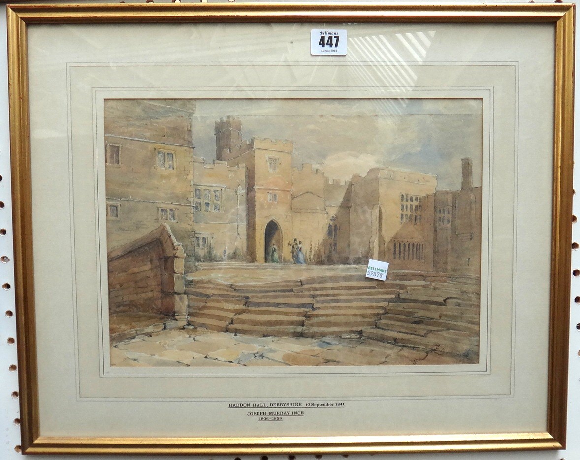 Appraisal: Joseph Murray Ince - Haddon Hall watercolour signed cm x