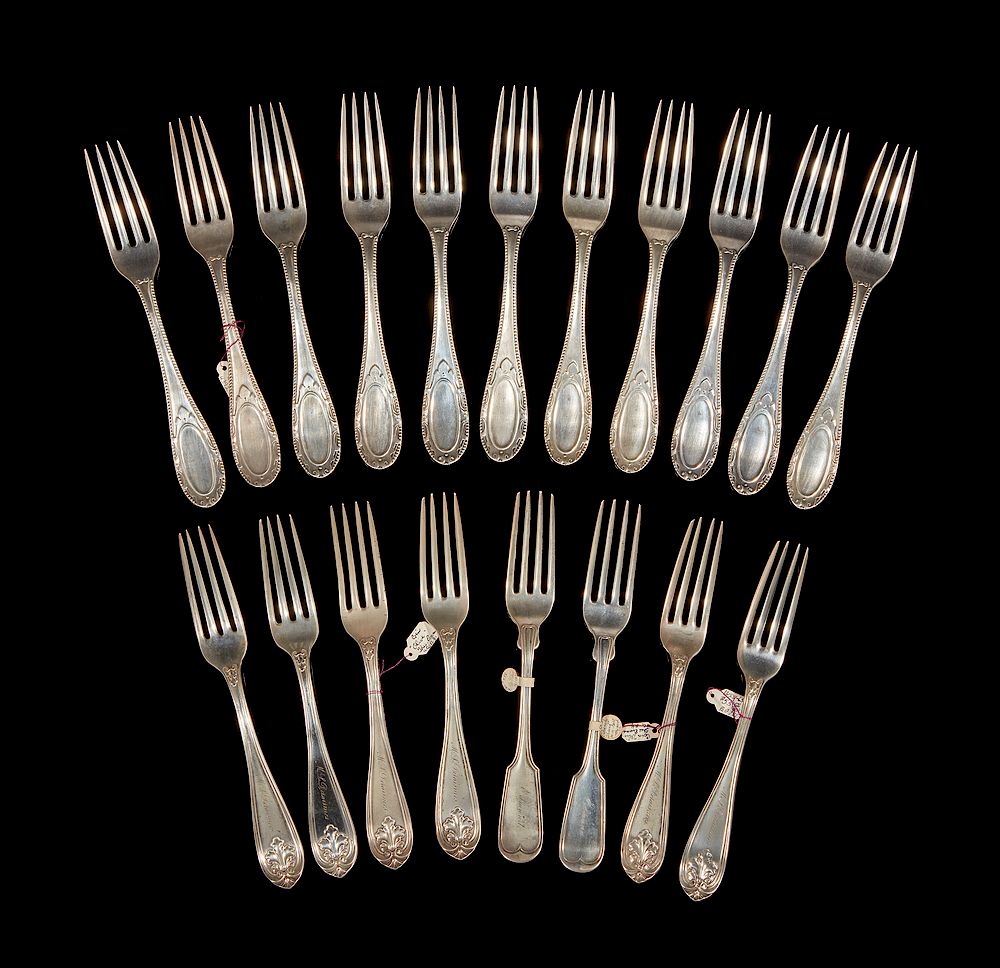 Appraisal: Assorted Coin Silver Forks assorted coin silver forks Various makers