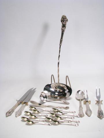 Appraisal: Group of assorted sterling and plated specialty flatware including a