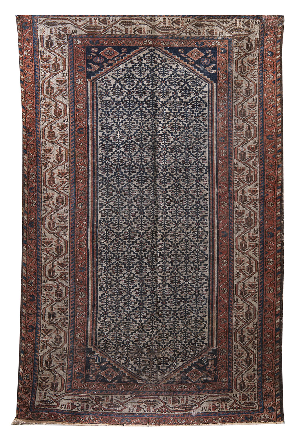 Appraisal: ORIENTAL RUG HAMADAN ' x ' Ivory field covered in