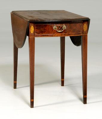 Appraisal: Federal mahogany Pembroke table oval top with drop leaves patera