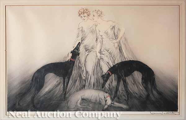 Appraisal: Louis Icart French - Coursing III etching and aquatint on