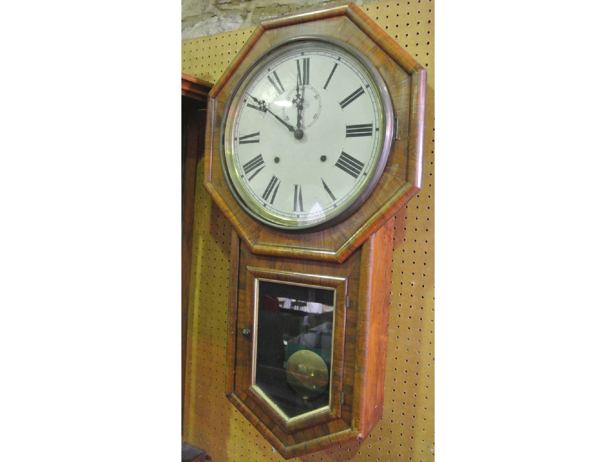 Appraisal: A th century drop dial rosewood wall clock the octagonal