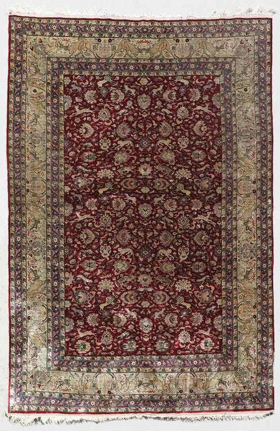 Appraisal: MODERN PERSIAN HAND KNOTTED SILK RUG ' '' x '