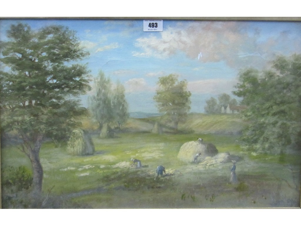 Appraisal: Oil on canvas landscape unsigned