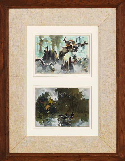 Appraisal: John P Cowan American Tennessee b Active Texas Diptych Bufflehead