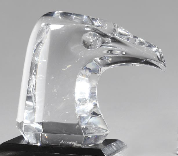 Appraisal: Baccarat Crystal Falcon's Head the proper right basal edge signed