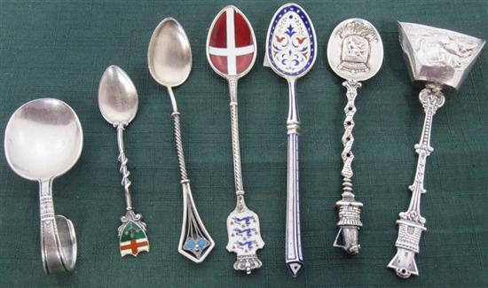 Appraisal: GROUP SILVER SMALL SPOONS Six silver one continental Largest L