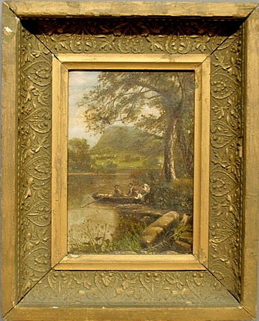 Appraisal: - Victorian oil on canvas painting of a stream and