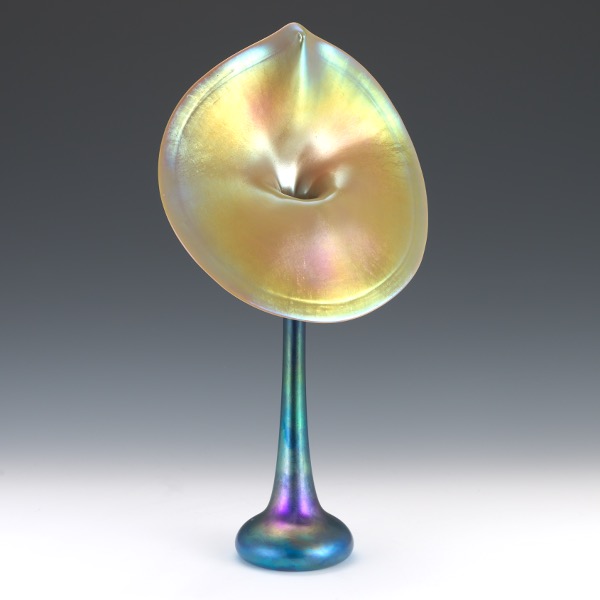 Appraisal: CARL RADKE AMERICAN CONTEMPORARY x Large jack-in-the-pulpit glass vase in