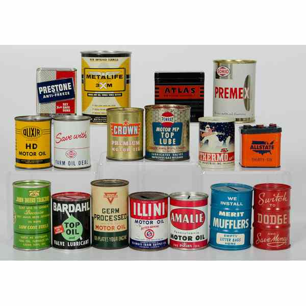 Appraisal: Large Lot of Motor Oil and Auto Part Advertising Banks