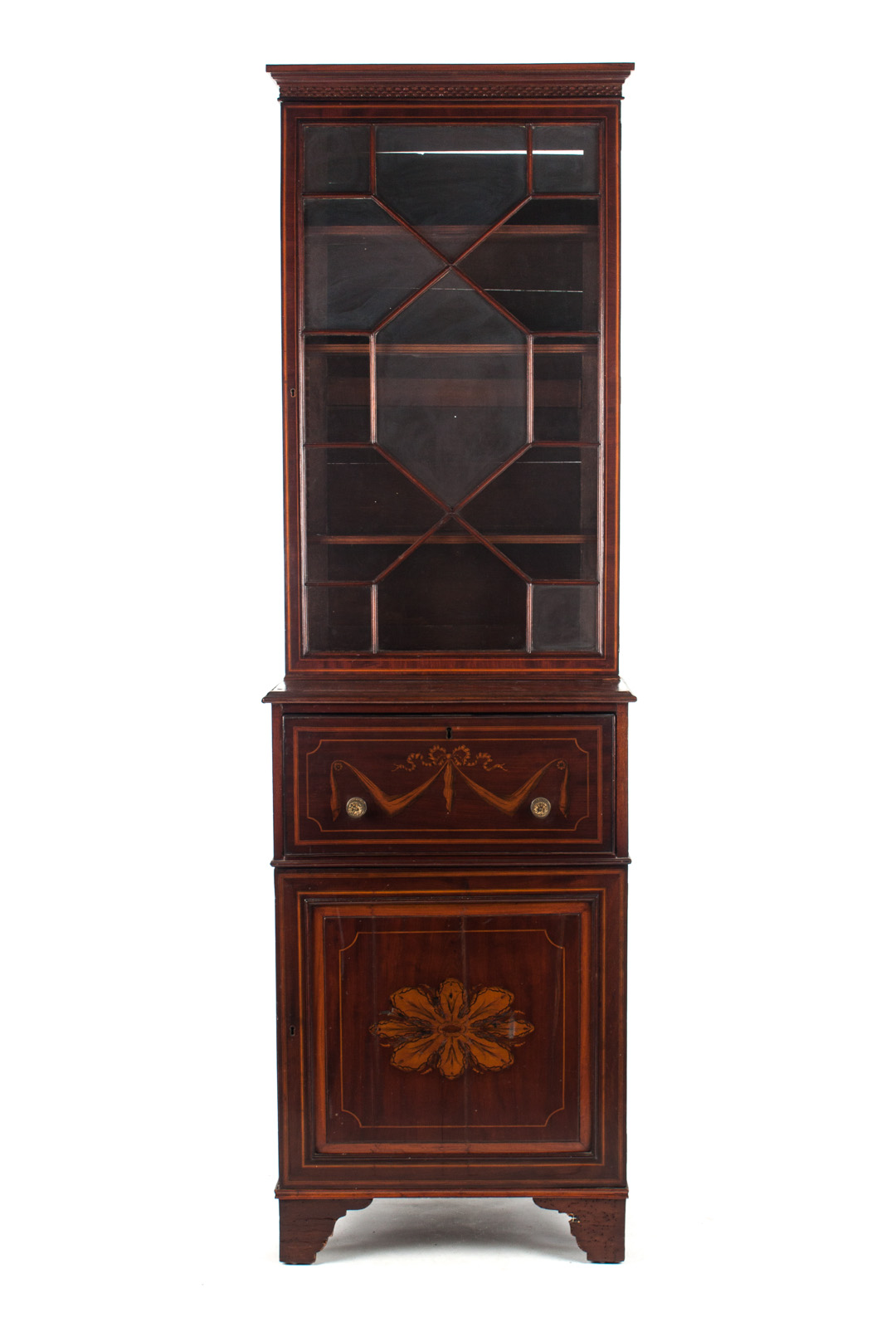 Appraisal: Edwardian Adam style mahogany secretary bookcase late th century of