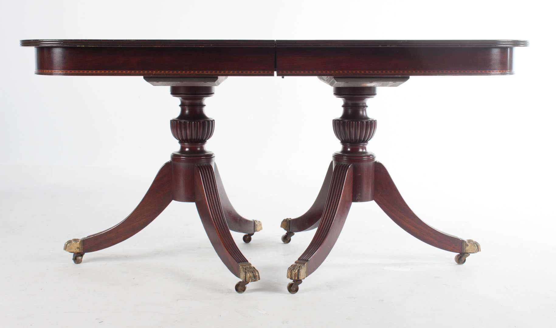 Appraisal: Potthast Bros Federal style mahogany dining table mid- th century