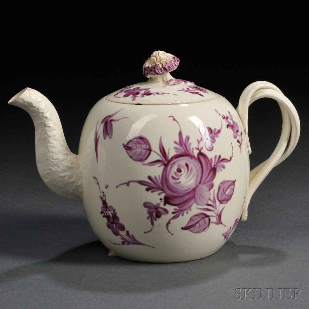 Appraisal: Wedgwood Cream-colored Earthenware Teapot and Cover England c globular with