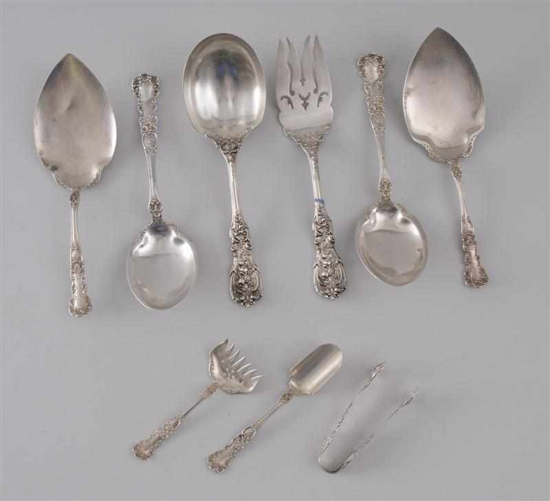 Appraisal: SIX GORHAM SILVER ''BUTTERCUP'' PATTERN SERVING ARTICLES AND THREE REED