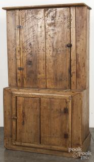 Appraisal: Pine stepback cupboard th c '' h '' w