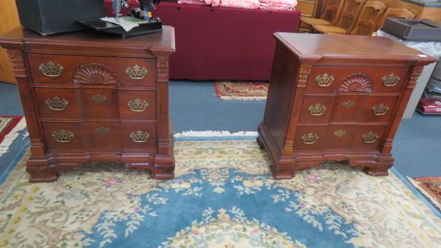 Appraisal: Pair of Bachelor's Chests or Nightstandstriple drawer