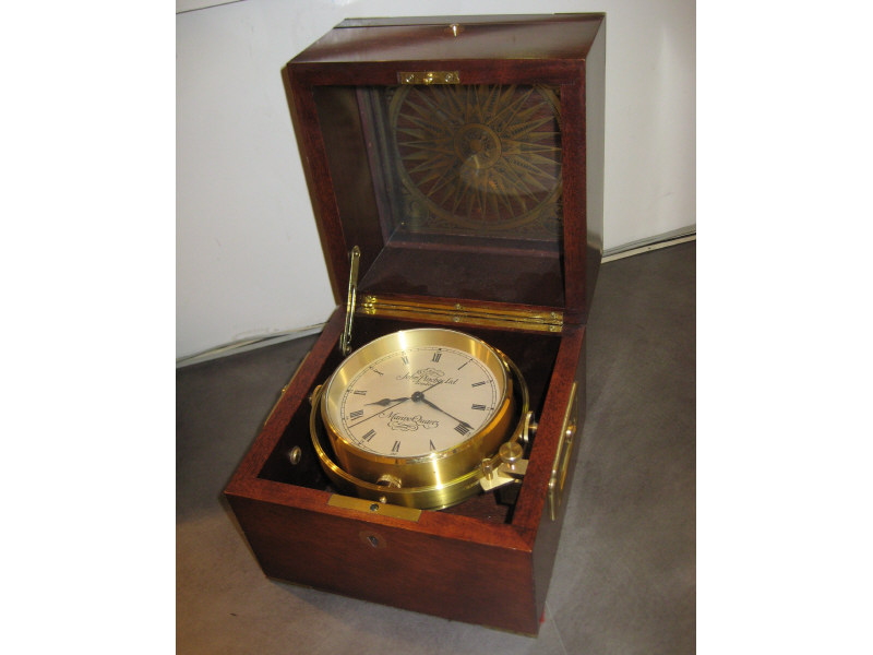 Appraisal: JOHN PINCHES ENGLISH CHRONOMETER Balanced within a mahogany case Marine