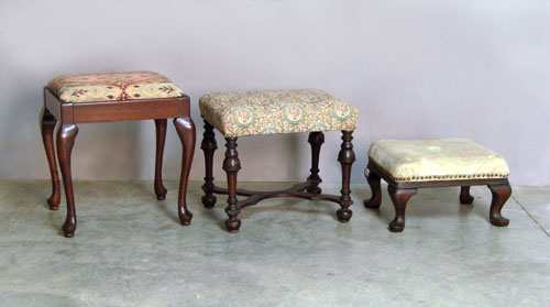 Appraisal: Two Queen Anne style stools together with a William Mary