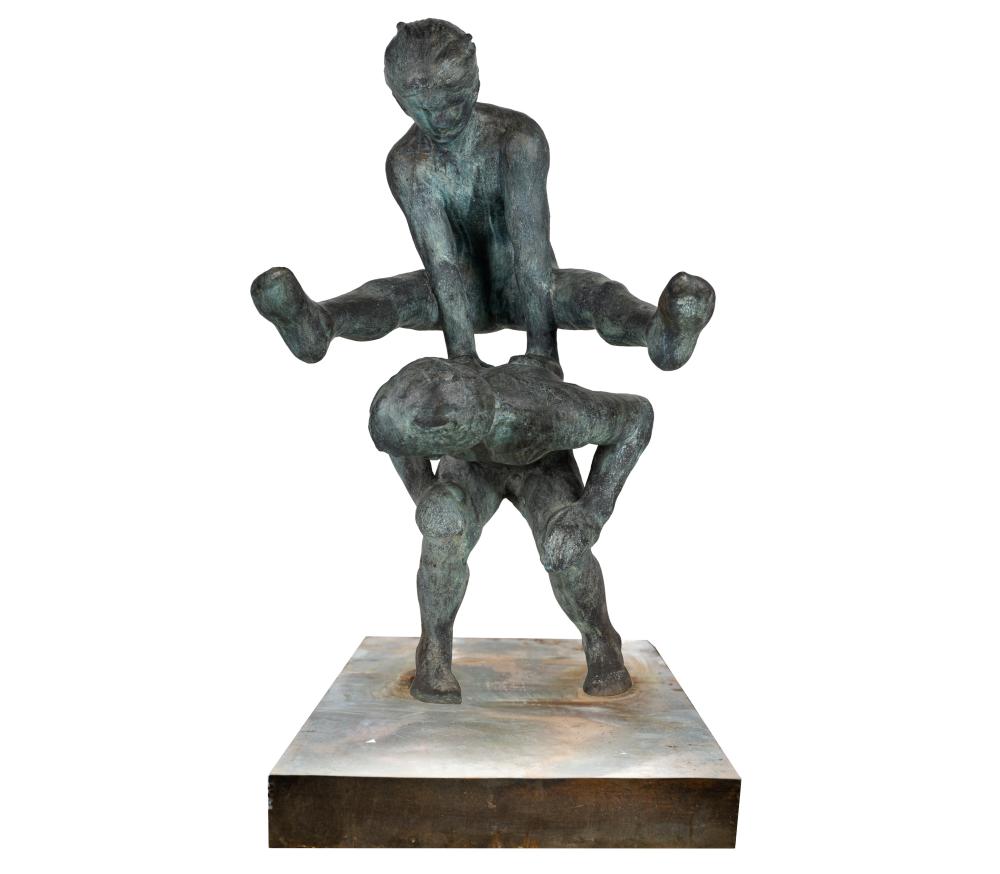 Appraisal: VICTOR SALMONES - LEAP FROG bronze signed to base inches