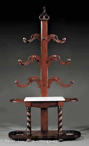 Appraisal: An American Late Classical Mahogany Hall Stand mid- th c