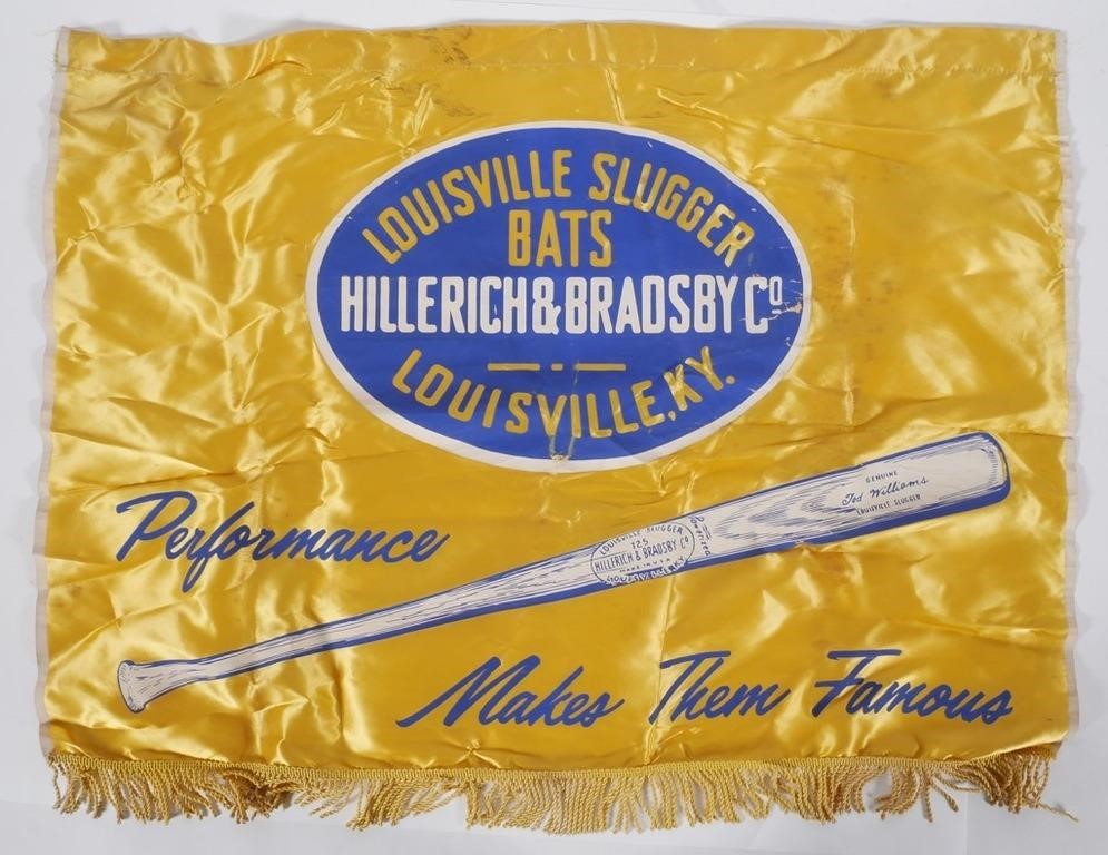 Appraisal: Vintage advertising banner for the baseball bat maker Hillerich Bradsby