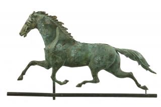 Appraisal: ANTIQUE HORSE WEATHERVANE American late th c full body copper