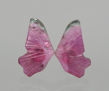 Appraisal: A Pair of Carved Watermelon Tourmaline Earrings Carved in the